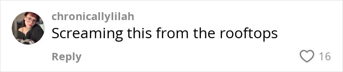 Gen Z comment expressing no sympathy for CEOs, text reads: "Screaming this from the rooftops" with a like count of 16. Gen Z comment expressing no sympathy for CEOs, text reads: "Screaming this from the rooftops" with a like count of 16.