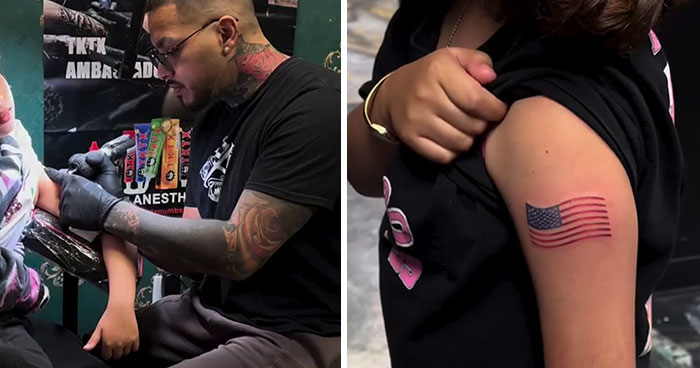 “Shame”: 9-Year-Old Girl Walks Out With American Flag Tattoo, Artist Faces Backlash