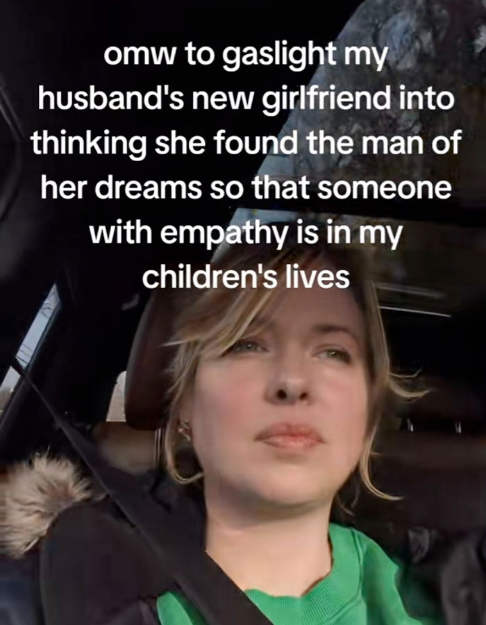 Woman in a car, text overlay about husband's actions, highlighting potential red flag in relationship. Woman in a car, text overlay about husband's actions, highlighting potential red flag in relationship.