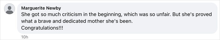 Comment praising Nadya Suleman as a brave and dedicated mother after criticism. Comment praising Nadya Suleman as a brave and dedicated mother after criticism.