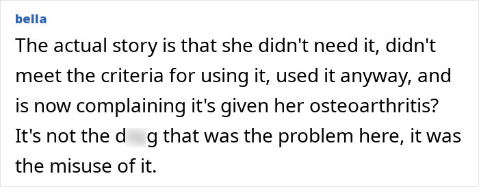 Comment discussing the misuse of medical treatment and its consequences, related to Ozempic usage.
