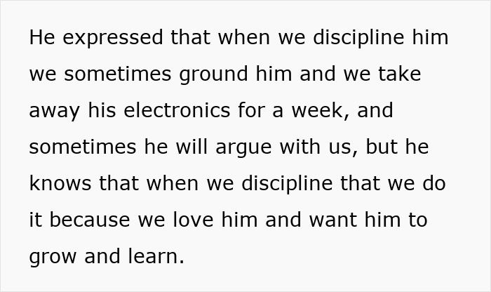 Text discussing family discipline methods and love, related to a major betrayal theme.