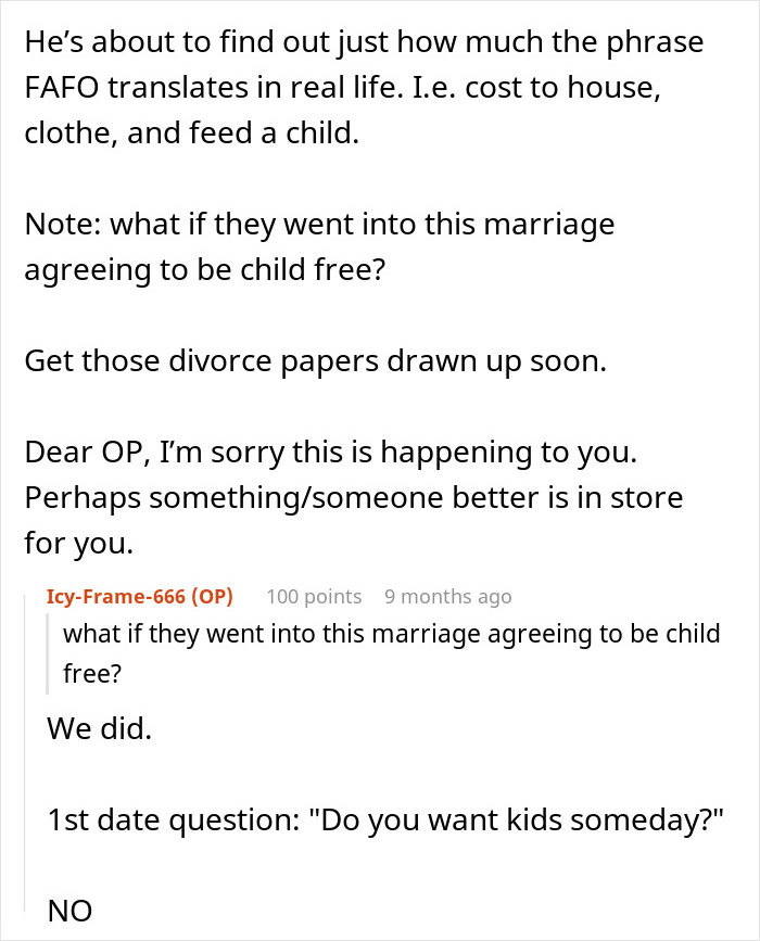 Text discussions about divorce and custody decision due to affair.