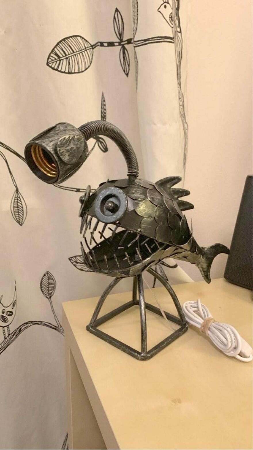 I Found This Weird Lamp At A Local Thrift Shop Last Week! I Have Yet To Find A Bulb For It, But I Can’t Wait To See It Illuminated. *edit-“She” Has So Much Personality