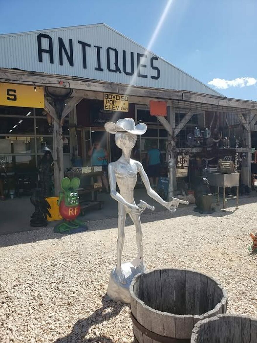 Alien Cowboy I Found At A Antiques Store. He Stayed There. Fun Though! At Boyd's Antiques Custer, SD