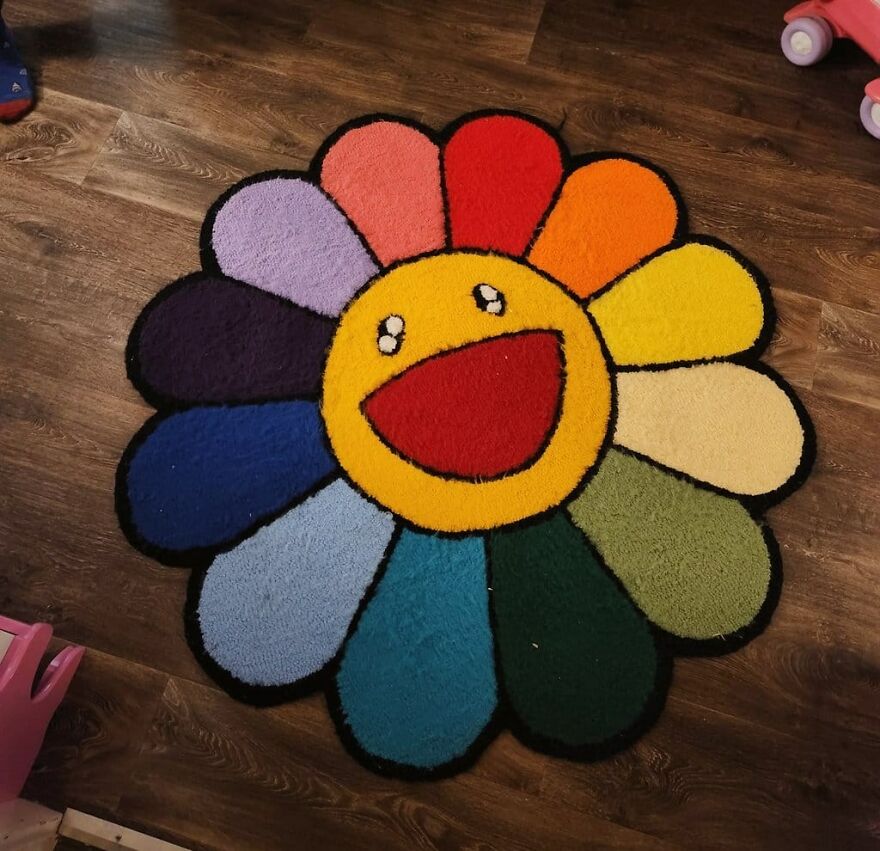 Found A Real Gem Today While Thrifting! Takashi Murakami Rug For $15.99! One Of My Fav Finds