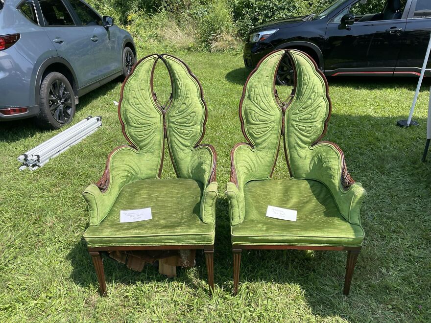 I Passed Up These…beauties?…curiosities?…today At The Antique Show At Ringwood Manor In New Jersey. They Are Interesting, Though! The D****r Was Asking $300 For The Pair!