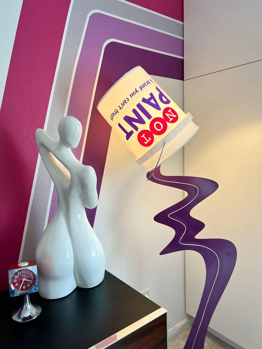 I Picked Up This Lamp From A Vintage Reseller Friend Of Mine, It Needed A Different Shade So I Created This With A Paint Bucket And Vinyl