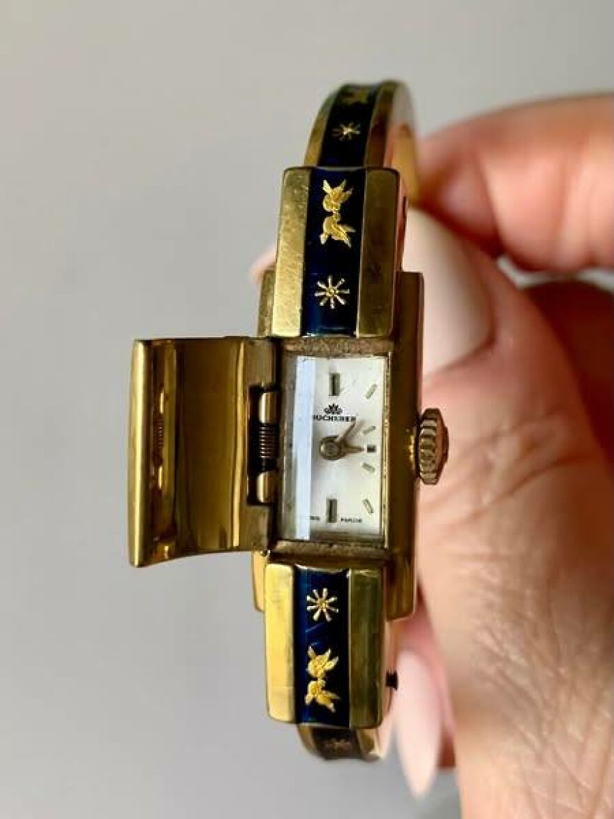 Found This Bucherer Watch An Estate Sale For $1! I Have No Idea What Year It Was Made But I Will Wear It Because It Makes Me Smile