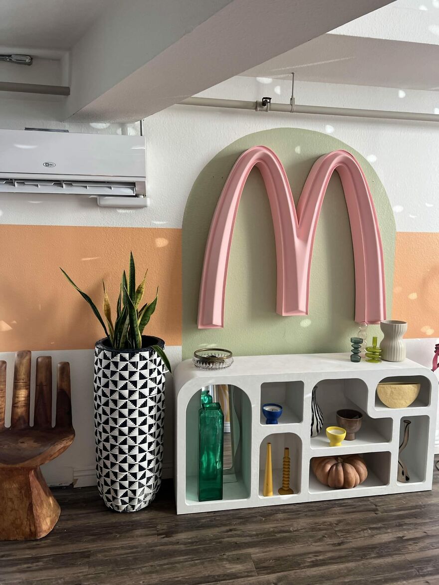 Got A Mcdonald’s Sign Off Fb Marketplace And Painted It Pink And Put It In My House!