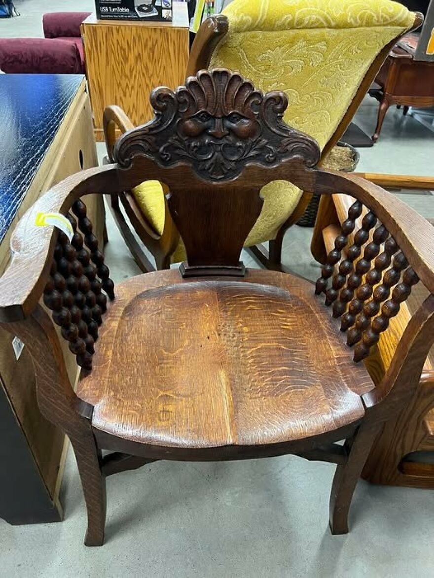 Spotted This Creepy Guy At Goodwill In Strongsville, Ohio. For Only $11, He Did Come Home With Me