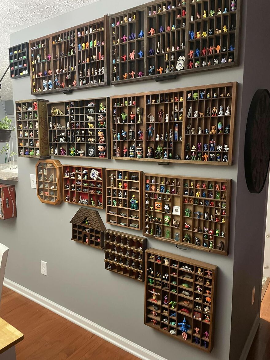 Still Working On My Wall, Found Everywhere! Gum Ball Machines, Yard Sales, Goodwill, Anything I Can Find That I Like And Fits Goes On The Wall