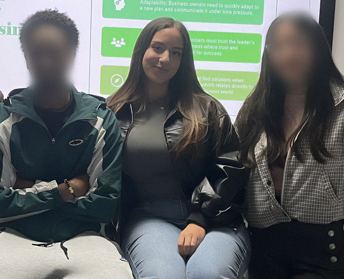 Young woman with friends, related to denied breast reduction story for back pain. Young woman with friends, related to denied breast reduction story for back pain.