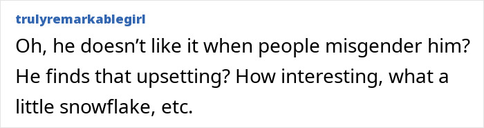 Text discussion on misgendering a senator in an act of malicious compliance. Text discussion on misgendering a senator in an act of malicious compliance.