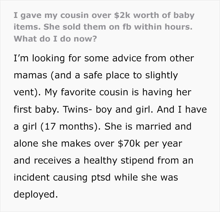 Woman Considers Cutting Out Her Favorite Cousin From Her Life After How Nasty She Became As A Mom