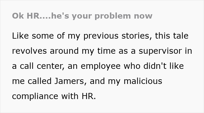 Text excerpt about supervisor's experience with HR and a challenging employee. Text excerpt about supervisor's experience with HR and a challenging employee.