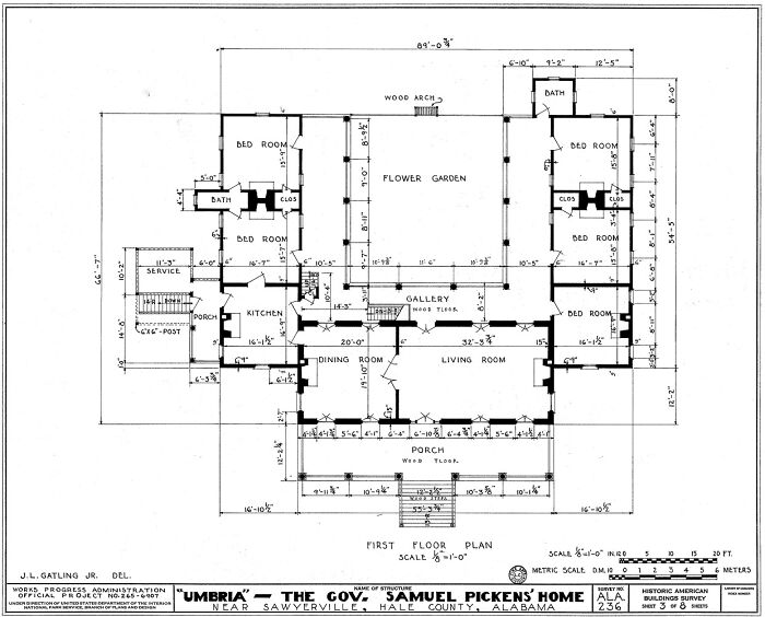 Architectural floor plan of a historical home, showcasing design assumptions about people’s jobs and spaces.