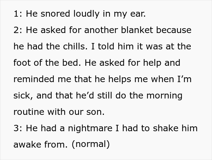 Sleep-Deprived Wife Loses It As Sick Husband Keeps Waking Her Up, Then Asks For Help Sleep-Deprived Wife Loses It As Sick Husband Keeps Waking Her Up, Then Asks For Help