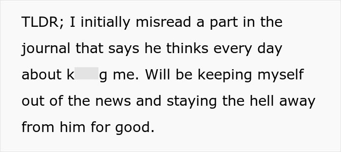 Text from husband's journal causes wife to leave with baby in fear. Text from husband's journal causes wife to leave with baby in fear.