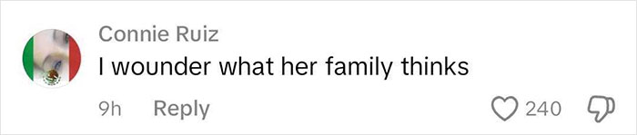 Social media comment questioning Bianca Censori control, with 240 likes and a reply option.