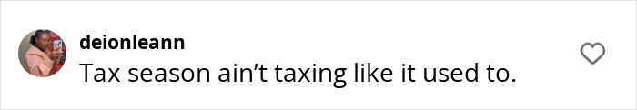 Text comment reads, "Tax season ain&rsquo;t taxing like it used to," related to criticized perfume ad.