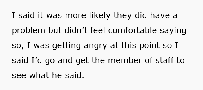 Text excerpt on a woman questioning a dad about bringing his daughter into a women's changing room.