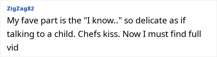 Comment from user ZigZag82 on misgendering viral senator video, expressing admiration and seeking the full video. Comment from user ZigZag82 on misgendering viral senator video, expressing admiration and seeking the full video.