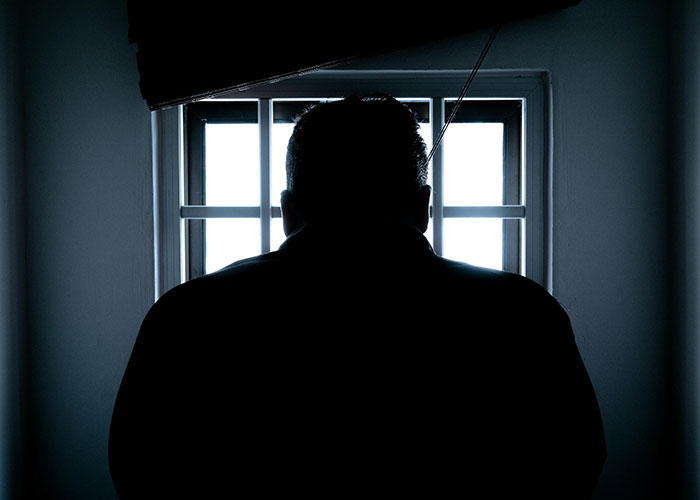 Silhouetted person standing in front of a window, symbolizing secretive planning or contemplation of revenge.