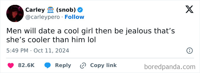 Social media post highlighting social justice with text on relationship dynamics and jealousy.