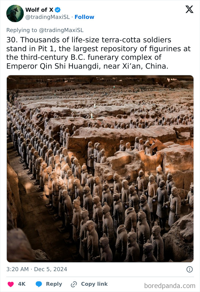 Terracotta soldiers in an archaeological site pit, representing a recent fascinating find.