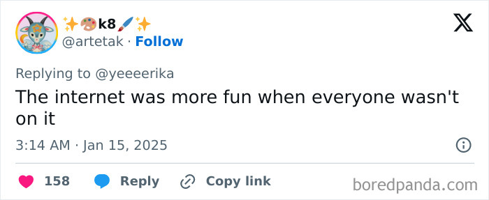 Screenshot of a tweet expressing Honest-Millennial-Complaints about the internet's changing nature.