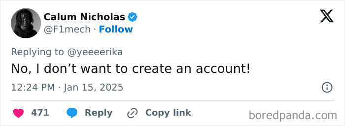 Tweet expressing Honest Millennial Complaints about account creation.