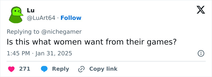 Period tracker in mobile game sparks debate; tweet questions its appeal to women gamers.