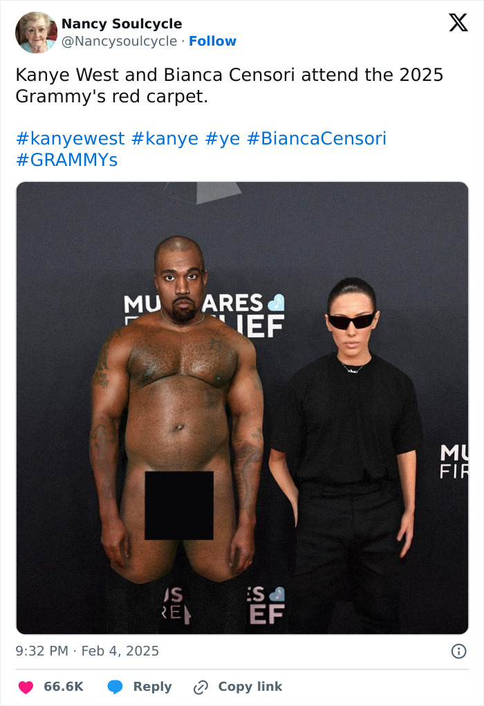 Kanye West in a humorous AI meme at the 2025 red carpet event. Kanye West in a humorous AI meme at the 2025 red carpet event.