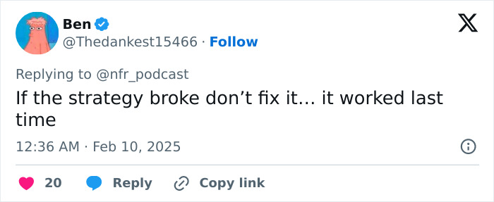 Tweet about strategy with likes and replies, related to Kanye West's Super Bowl ad and public concern by Bianca Censori.