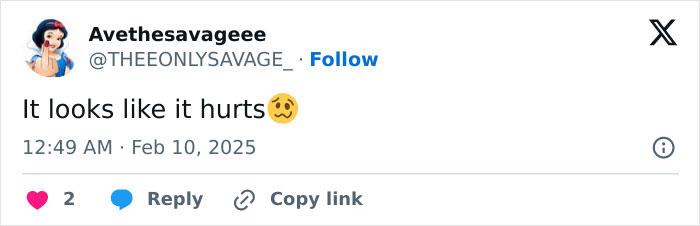 Tweet reacting to Cardi B Superbowl party dancing, stating "It looks like it hurts" with a pained emoji.