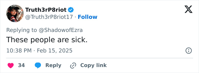 Tweet by Truth3rP8riot with the text "These people are sick," referencing Jennifer Garner and a controversial book event. Tweet by Truth3rP8riot with the text "These people are sick," referencing Jennifer Garner and a controversial book event.