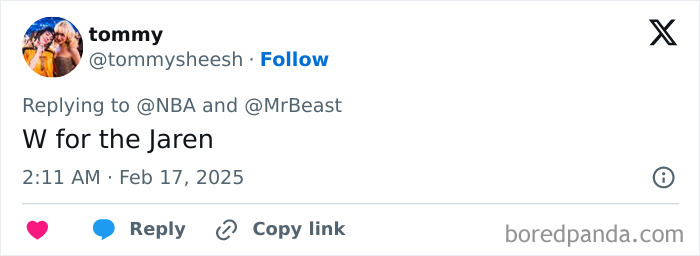 Tweet congratulating a college student for winning a shooting challenge versus NBA star. Tweet congratulating a college student for winning a shooting challenge versus NBA star.