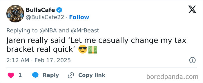 Tweet about college student's $100K win in shooting challenge against NBA star Dame Lillard. Tweet about college student's $100K win in shooting challenge against NBA star Dame Lillard.