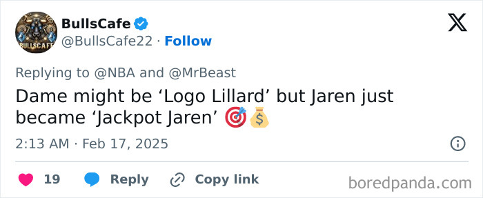 Tweet about college student winning $100K in a shooting challenge against NBA star Dame Lillard. Tweet about college student winning $100K in a shooting challenge against NBA star Dame Lillard.