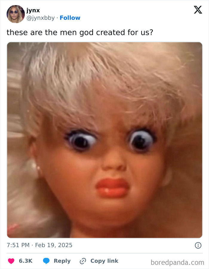 Tweet humorously celebrating Black culture with an image of a wide-eyed doll.