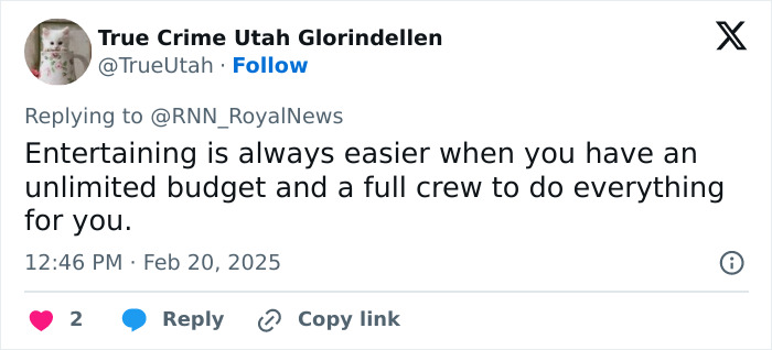 Tweet about Meghan Markle's kids’ party advice, highlighting challenges without unlimited budget. Tweet about Meghan Markle's kids’ party advice, highlighting challenges without unlimited budget.