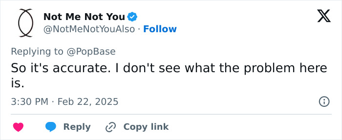 Tweet replying to PopBase questioning the issue with a passport's accuracy for trans actress Hunter Schafer.