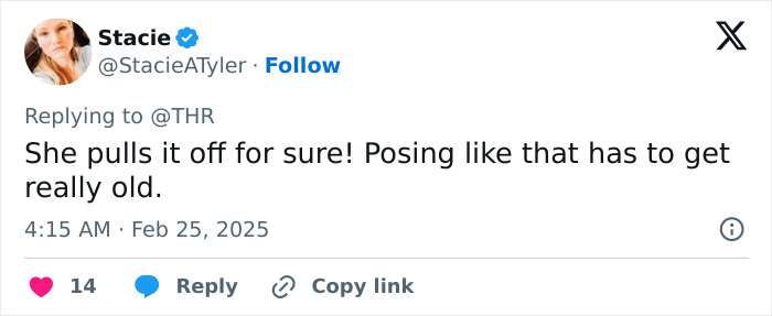 Tweet by Stacie commenting on Millie Bobby Brown's photography incident. Tweet by Stacie commenting on Millie Bobby Brown's photography incident.