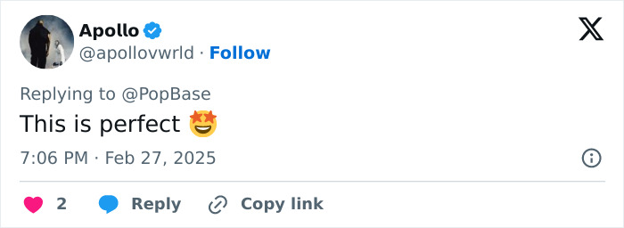 Tweet from Apollo praising the Shrek 5 teaser, with a heart-eye emoji.