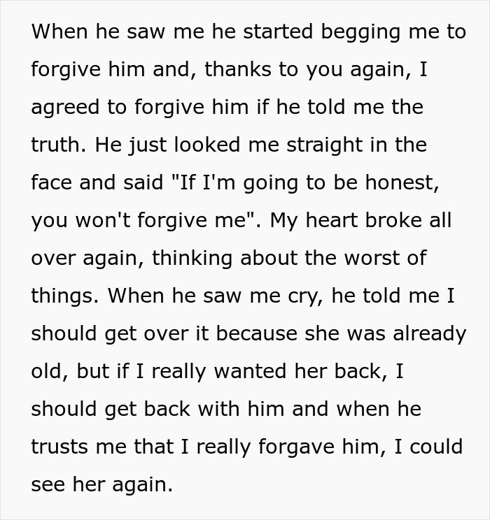 Text conversation about a woman's nightmare trip after her boyfriend lost her dog, revealing a shocking excuse.