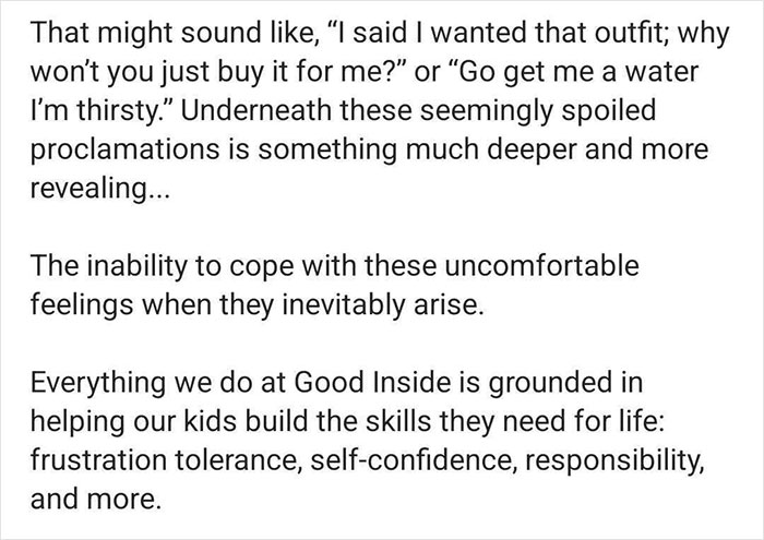 Text discussing raising entitlement-free kids through frustration tolerance skills.