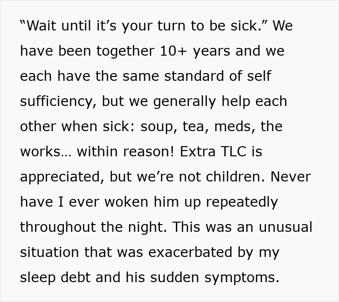 Sleep-Deprived Wife Loses It As Sick Husband Keeps Waking Her Up, Then Asks For Help Sleep-Deprived Wife Loses It As Sick Husband Keeps Waking Her Up, Then Asks For Help
