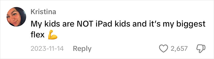 Kristina comments on the dangers of &ldquo;iPad kids&rdquo; with pride, highlighting her children are not among them.