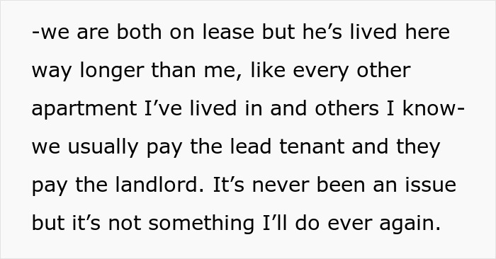 Text from a post discusses issues with roommates and rent payment systems. Text from a post discusses issues with roommates and rent payment systems.